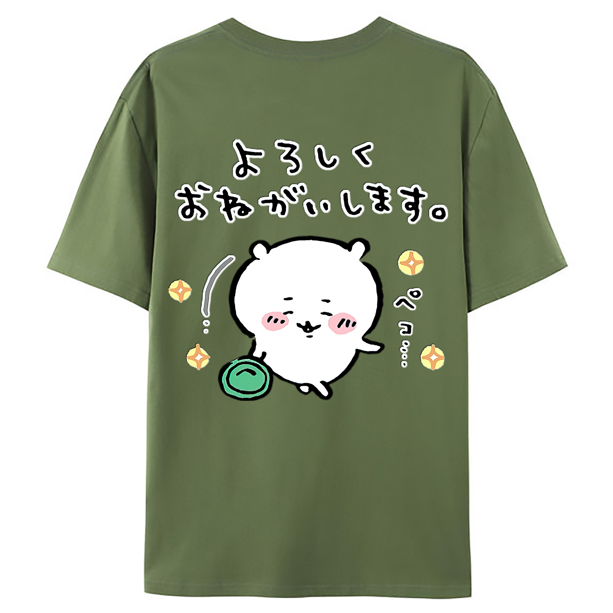 （画像用） ちいかわ ちいかわ Chii-kawa chiikawa 綿100％ メンズ半袖Tシャツ（バックプリント） 通気性